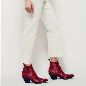 Free People Chloe cropped ivory denim jeans